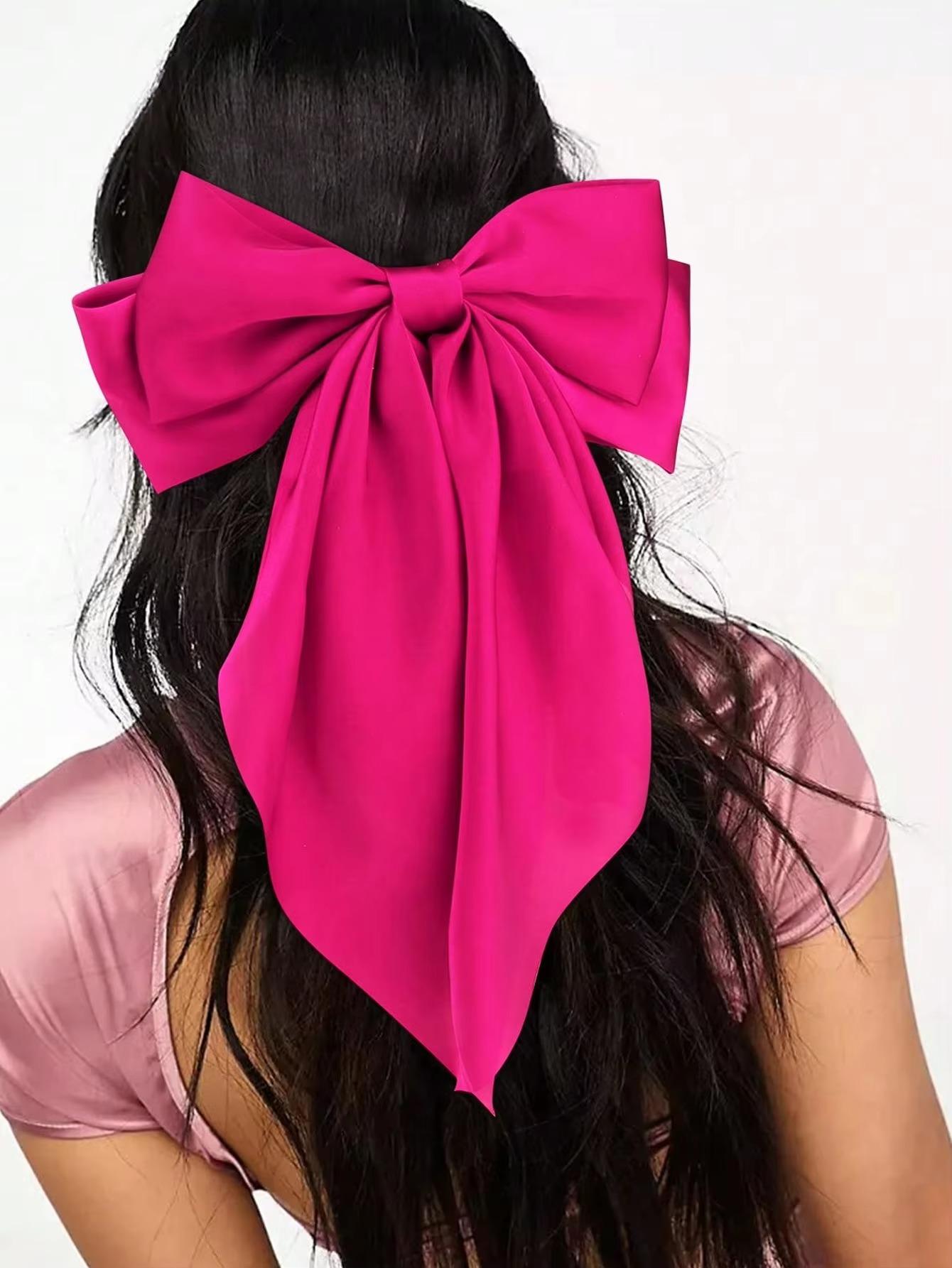 

Большой атласный бант Банты для волос Лента с очень длинным хвостом Огромный бант Заколки для волос для женщин/девочек Подходит для любого случая Хэллоуин розы красного