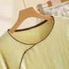 2026 Frühling und Herbst Neues Pyjama-Set 100% Baumwollkrepp Antiker Stil Einfach Langarm Lange Hose Zweiteiliges Hauskleidungs-Set