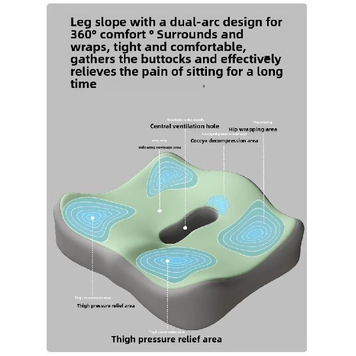 Memory Foam Seat Cushion for Car and Office Lumbar Hip Support Posture Corrector Breathable Comfort Student Chair Pad