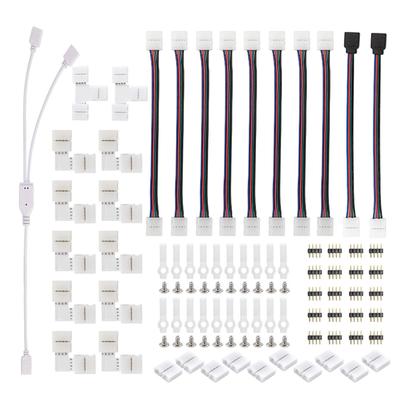 5050 10mm 4Pin için LED Şerit Konektör Kiti 8 Tip LED Şerit Bağlantısı İçerir