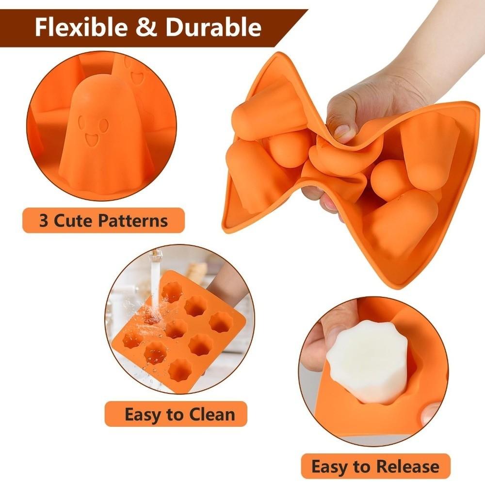 Non-Stick Halloween Ghost Chocolate Molds Reusable Ghost Ice Mould  Halloween Party