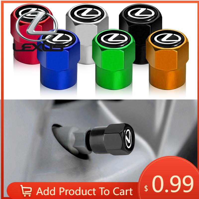 Interior Stickers 4Pcs Car Valve Stem Caps Cover Waterproof Car Accessories For Lexus F SPORT ES RX NX LS UX LM LX GX LC RZ IS C ysbn77