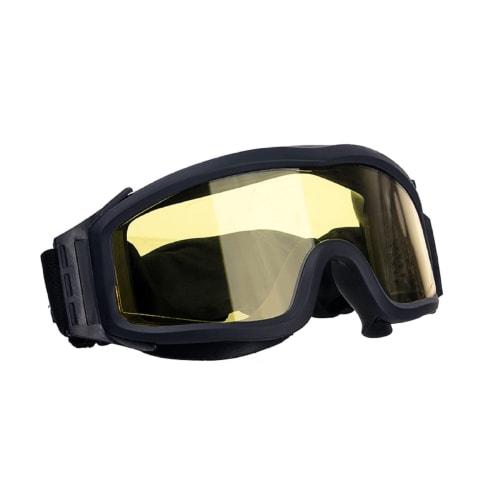 FOCUHUNTER Tactical Goggles, Sports Glasses, 3-Color Lens Set, Easy Lens Interchange, Adjustable Length, Impact Resistant, Breathable, Windproof, Dust