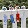 New Japanese Wind Chimes Handmade Glass Home Decoration Pendant Good Luck Wind Chimes Cartoon Cat Sakura Garden Window Bell Gift