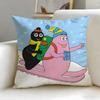 Federa Cuscino Classica Cartone Animato Barbapapa Morbida e Facile da Lavare – Versatile per Divano, Letto, Viaggio e Ufficio