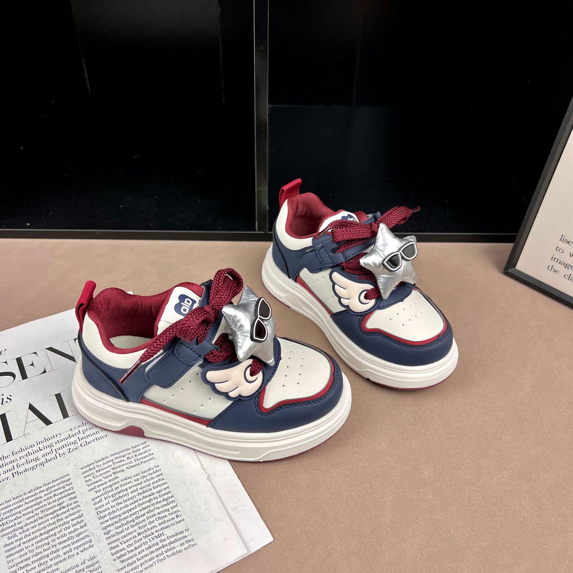 

2026 Kids Star Decor Low-Top Unisex Sports Shoes - Soft Sole, Trendy, Versatile, Casual, Color Block Design 28 темно-синього кольору