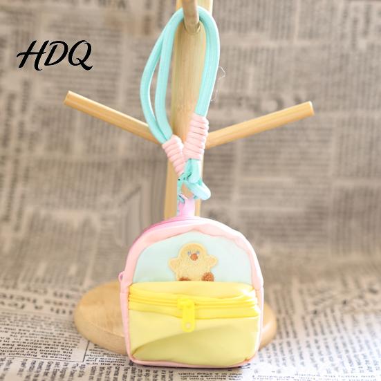 Fresh Style Daily Organizer Small Coin Purse Macaron Mini Backpack Pendant with Lanyard Lightweight Items