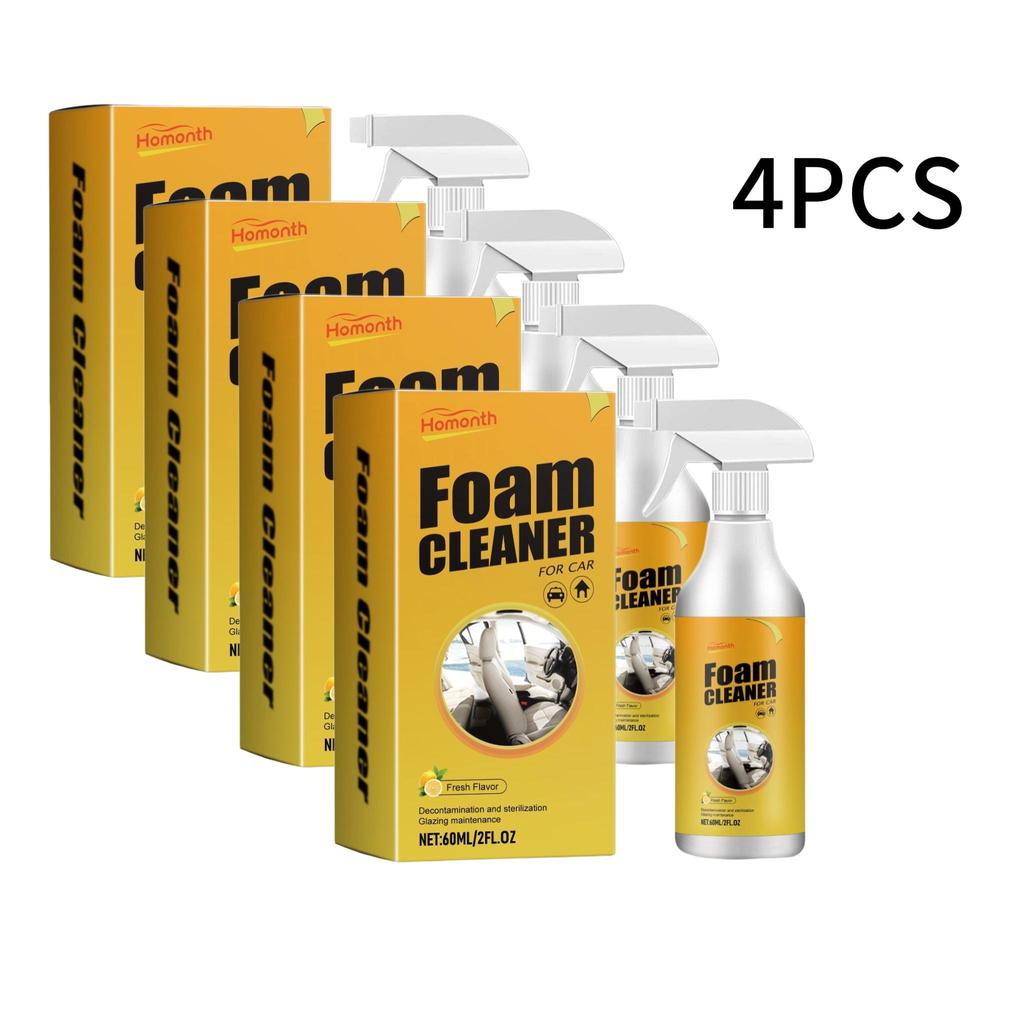 Multi Purpose Foam Cleaner For Car Interior Leather Seat Upholstery Fabric Sofa Household Stain Remover 60ML