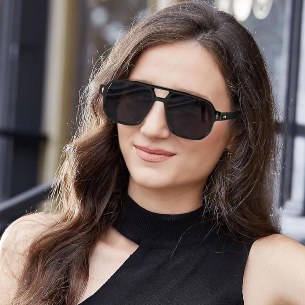 New Fashionable Men's Double Beam Sunglasses, Pilot's Retro Casual Driving Sunglasses, UV Protection