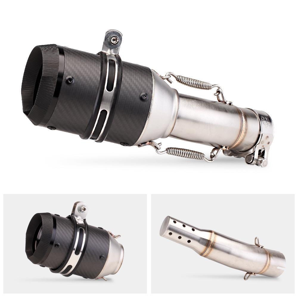 Compatible CFMOTO 400NK Carbon Fiber Exhaust Modification - Direct-Fit Mid-Section Muffler Replacement.