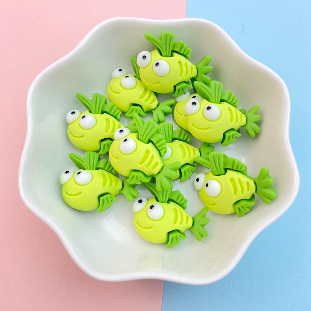 20Pcs New Cute Resin Crab, Lobster, Fish Ocean Series Flat Back Parts Embellishments For Hair Bows Accessories