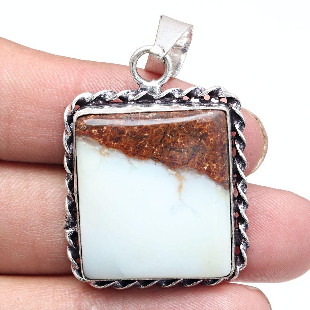 Pendant Chrysoprase Gemstone Mother'Day Gift Silver Jewelry 1.75"