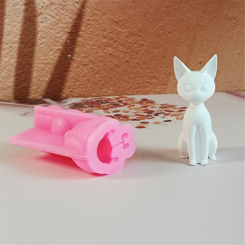 Big Ear Kitten Animal Silicone Molds for Candle Soap Chocolate Candy Cement Gypsum Silicone Molds for Home Decoration