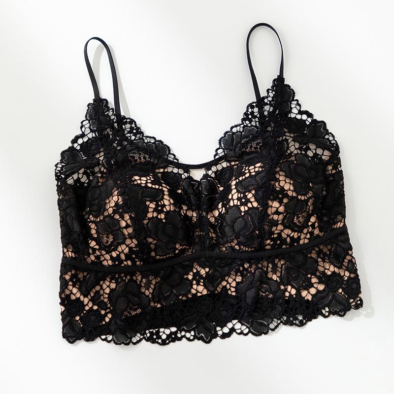 

Women s French Lace Mesh Camisole with Chest Pads, Bunny Ear Cups, Slimming, Reduces Side Boobs – Perfect as Outerwear or Base Layer L [42.5-60 kg]
