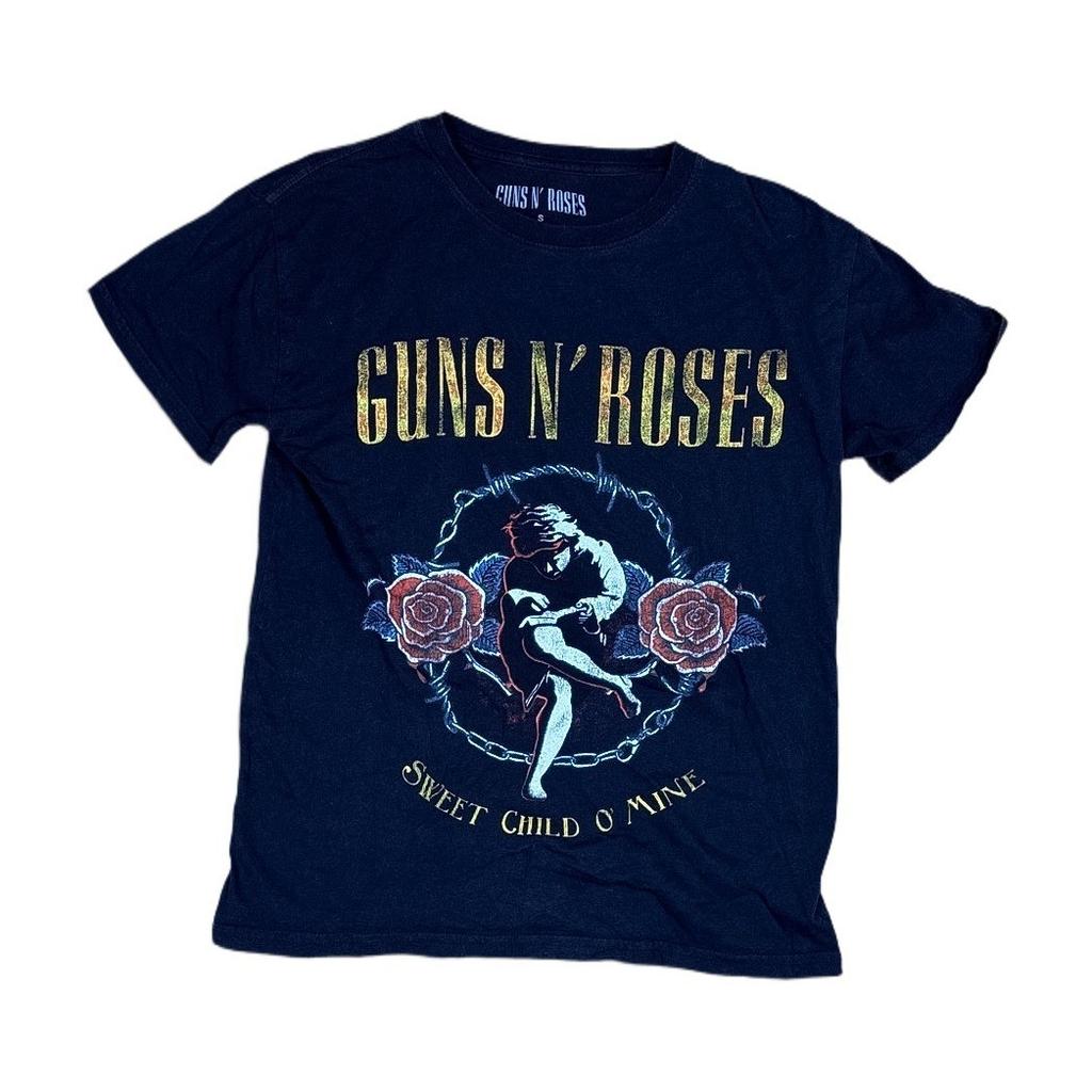 Guns N' Roses Graphic T-Shirt Small Black Excellent Sweet Child O' Mine Band Tee