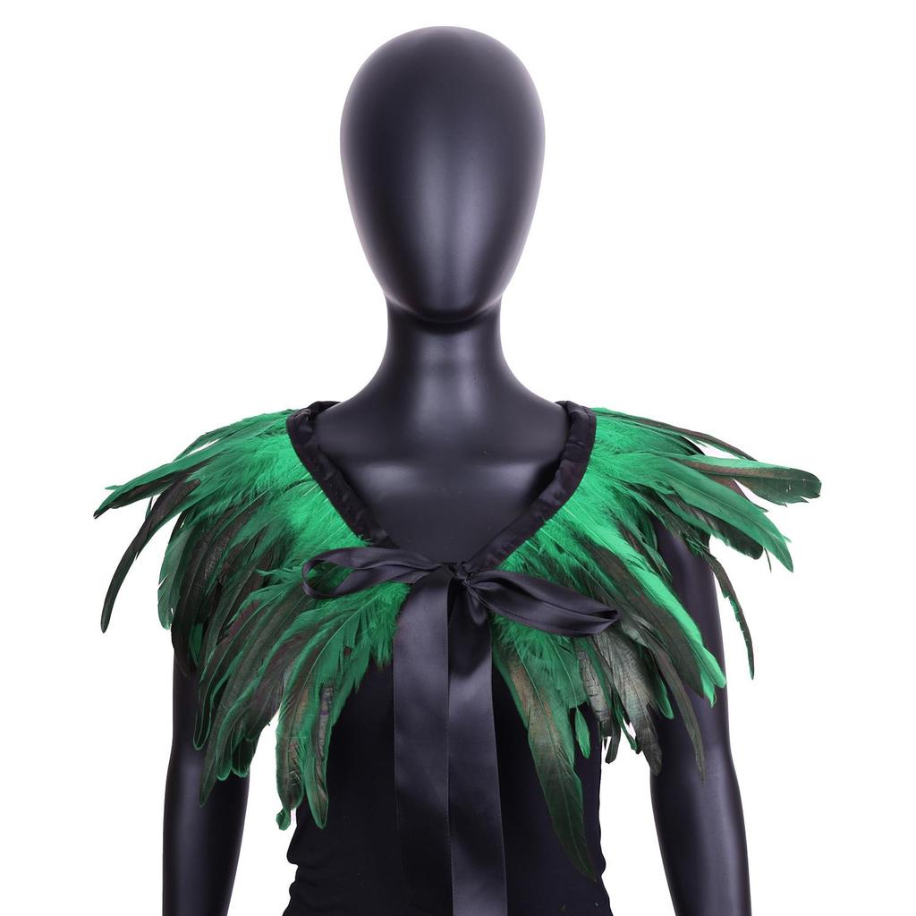 Gothic Feather Shawl for Halloween Masquerade Party