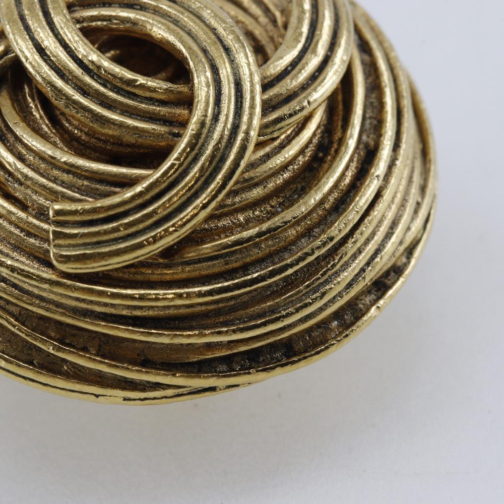 Chanel COCO Mark Earring Vintage Plated Gold 26g Women Used