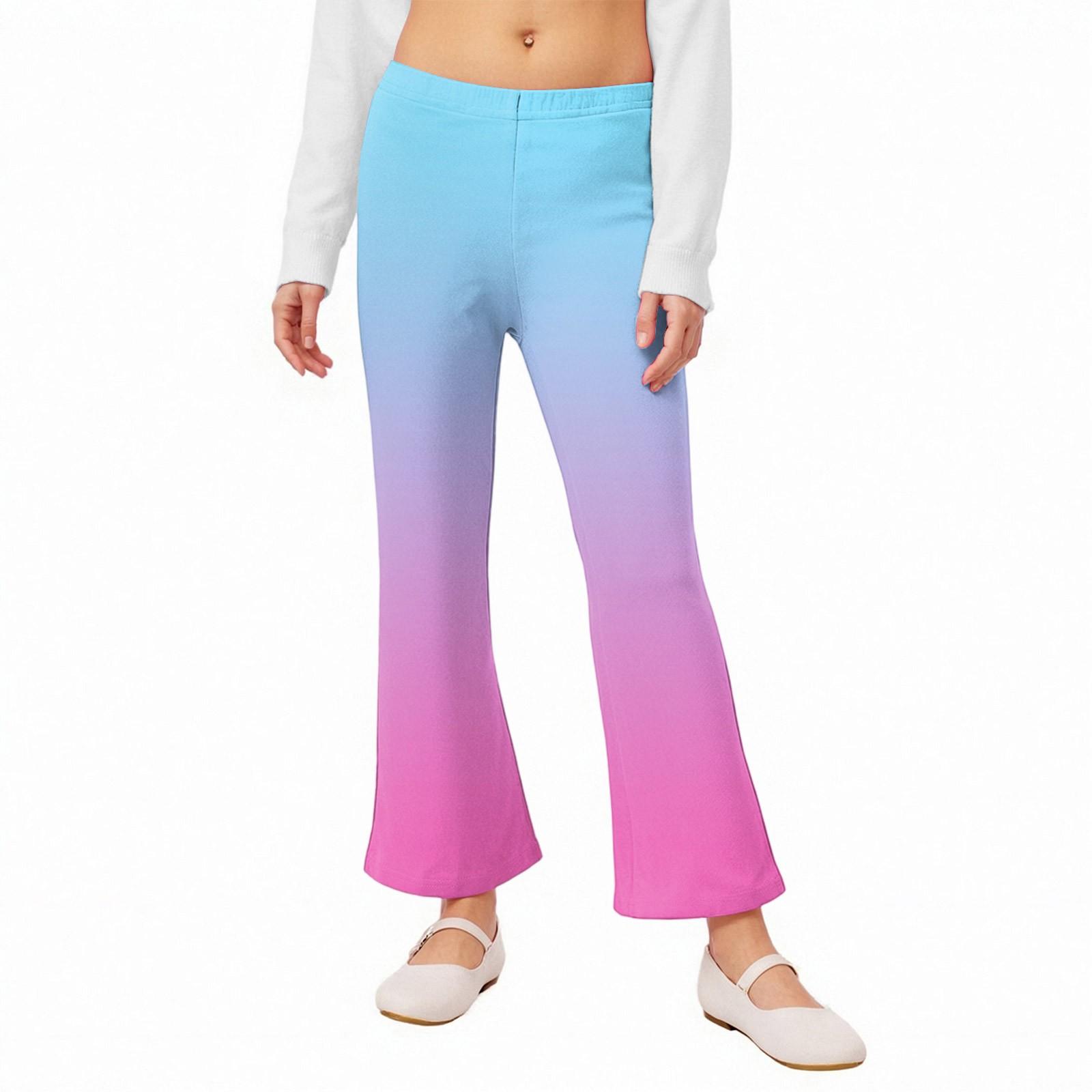 

Расклешенные леггинсы для девочек - Брюки-клеш с принтом 160 арбуз красный