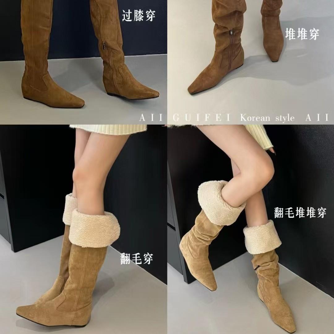 

Ботильоны на внутренней платформе Женские зимние ботильоны с маленьким квадратным носком Тонкие ботинки Маленький человек, но до колена Флисовая подкладка Утепленные Большой размер 40 хаки
