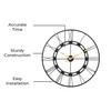 Iron Open Dial Roman Number Wall Clock with Special Big Clock Hands Analog Clock for Living Room Bedroom and Office - 30 Inch, Blackd