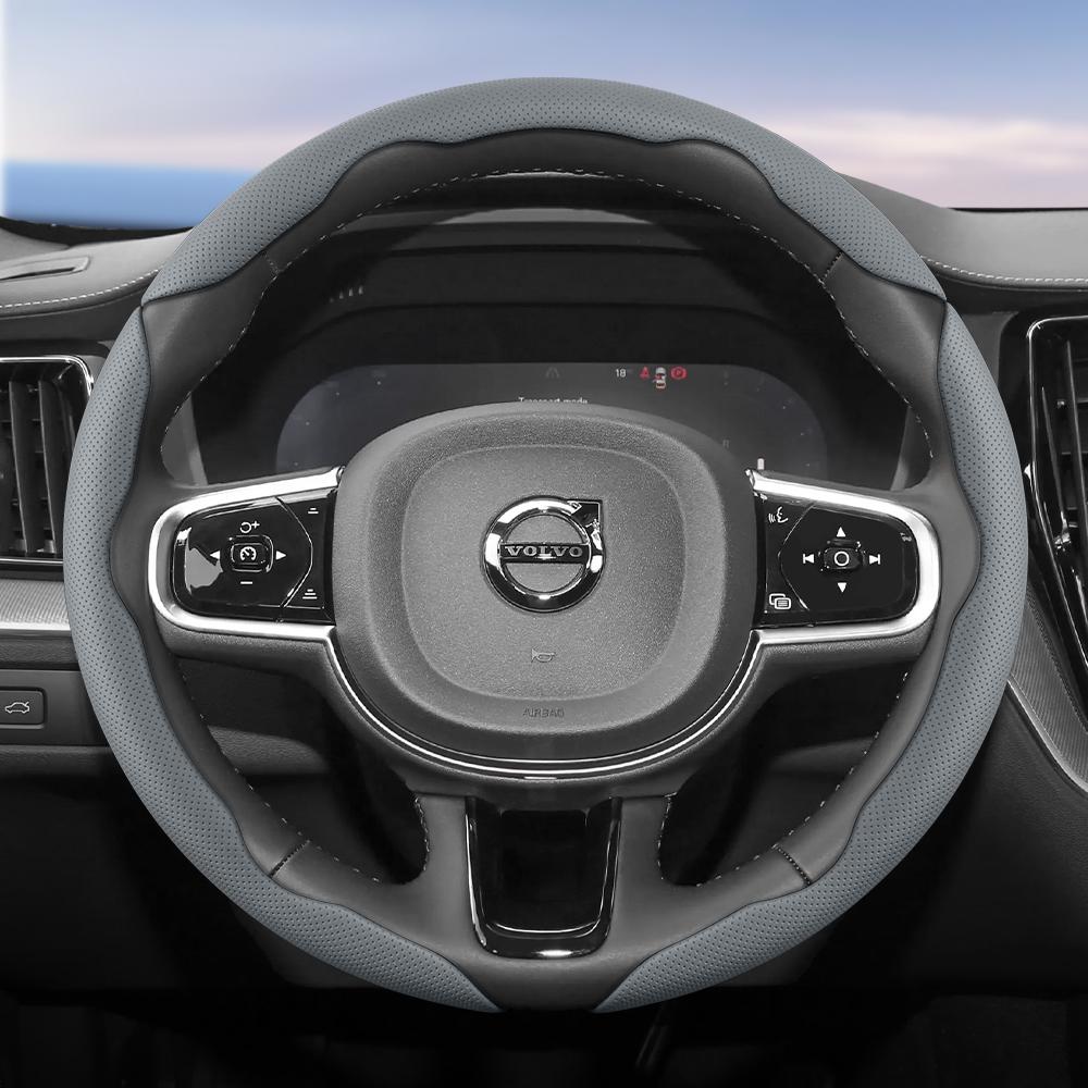 Suitable for Volvo Breathable Holes Leather Steering Wheel Cover Segmented Quick Release Design Non-Slip Durable V40 V70 S60 C30 S40 