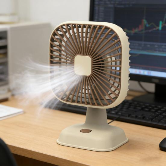 Wentylator biurkowy Cichy Silnik o niskim poziomie hałasu Wielobiegowy Regulowany Wiatr Regulowana głowica pod kątem 39 stopni Kwadratowy wentylator z lampką nocną