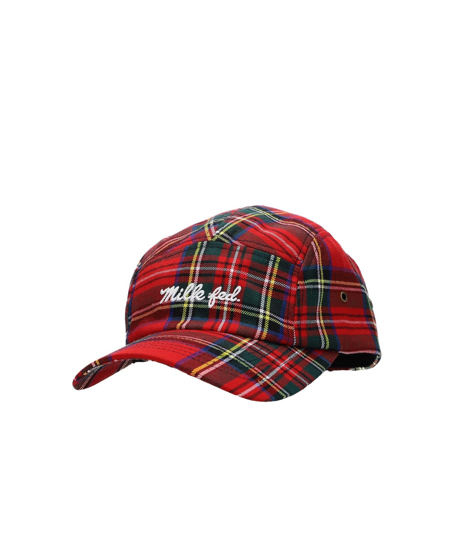 

[Milkfed] Women s ICING LOGO PLAID JET CAP RED