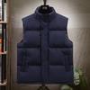 Mens Warm Sleeveless Vest Teens Adults Loose Fit Cotton Padded Outerwear Sporty Casual Wear In Black Navy Khaki