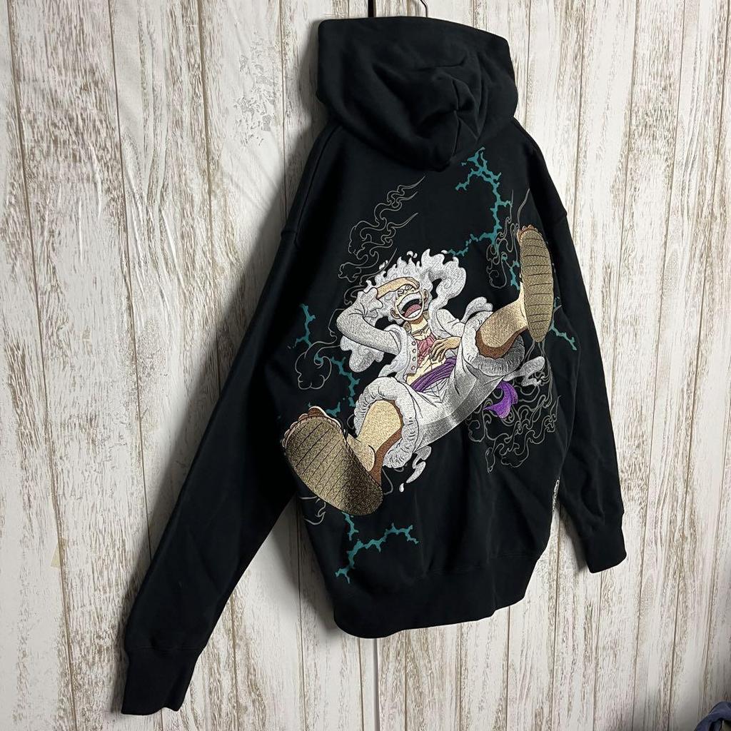 [USED] Instantly Sold Out Model Karakuridama One Piece Gear 5 Luffy Double-sided Embroidered Zip-up Hoodie Rare