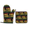 Harajuku Vintage Style Arts Bob Marley One Love Oven Mitts and Pot Holder for Baking Cooking BBQ Resistant Non-Slip Gloves