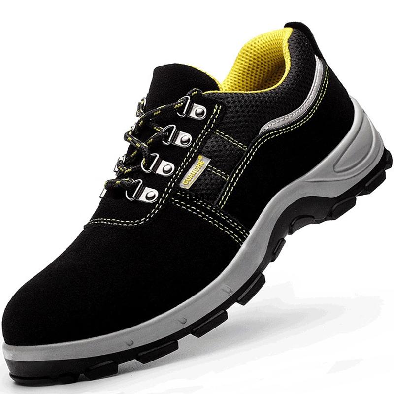 Men's Puncture Proof Work Safety Shoes Steel Toe Boots Anti-smash Construction Low-cut Protective Footwear