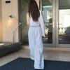 Johnature Summer Korean Resort Striped Loose Loose Pants Casual Wide-leg Breathable Full Length Trousers Women