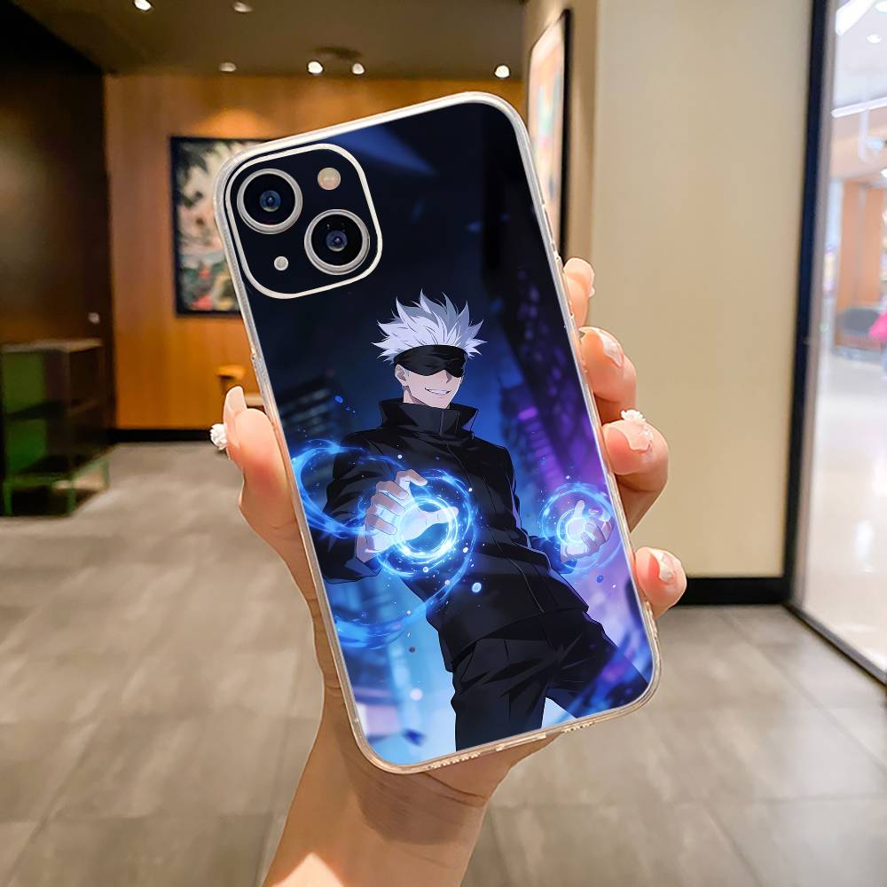 Favorite Anime Characters-S-Satoru G-Gojo Phone Case For iPhone17,16,15,14,13,12,Pro Max, Plus   Soft Silicone Transparent Cover