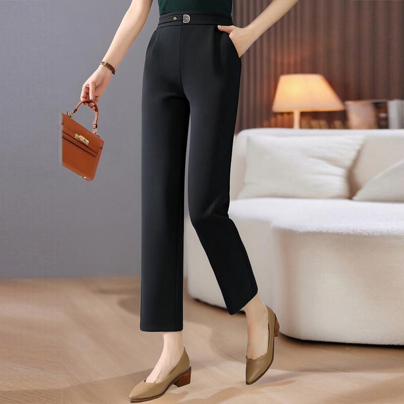 Pasiter Women's Elastic Waist Slim-Fit Trousers