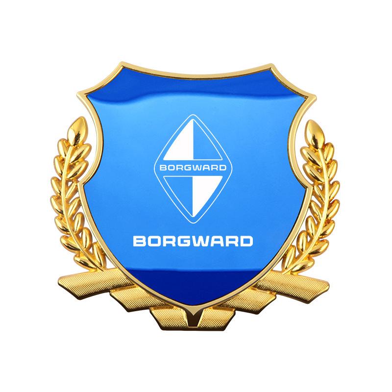 Ear Wheat Side Emblem Stickers for Borgward BX3/BX5/BX6/BX7 - Metal Body Decoration for Car Windows.