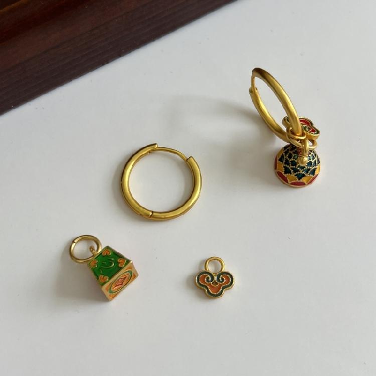 Multipurpose Drop Oil Ear Clip Stylish Ear Cuff for Distinctive Female New Chinese-style Ear Buckles Party Ornaments