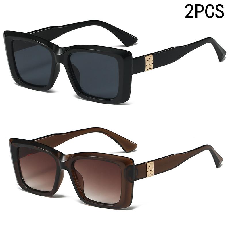 1/2/6PCS Fashion Square Sunglasses UV Protection Light Luxury Trendy Mens Large Frame 3191