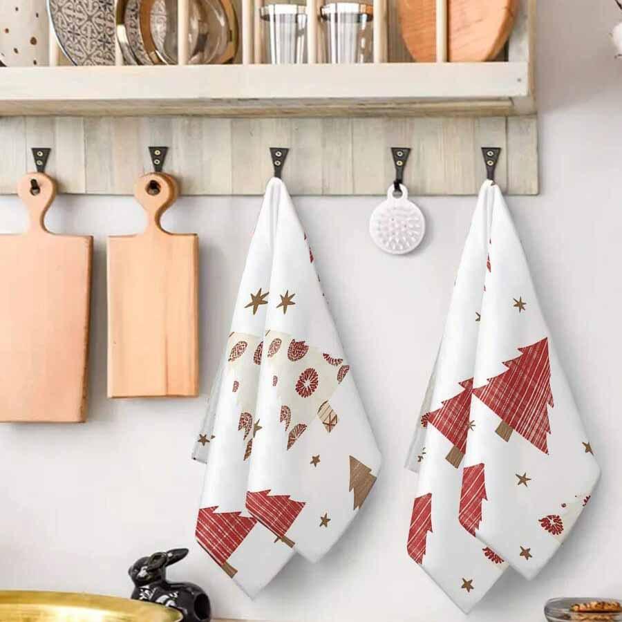 1pc/2pc/4pc/pack Christmas Scrub Sponge Creative Kitchen Dish Cloth Festive Cleaning Decor for Home & Table Kitchen Dish Towel Xmas Cleaning Supplies