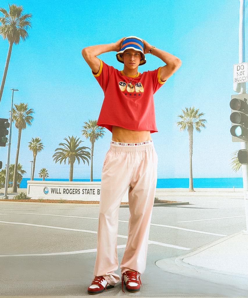SUNDAY FRUIT MARKET Beach Stripe Pant Pink