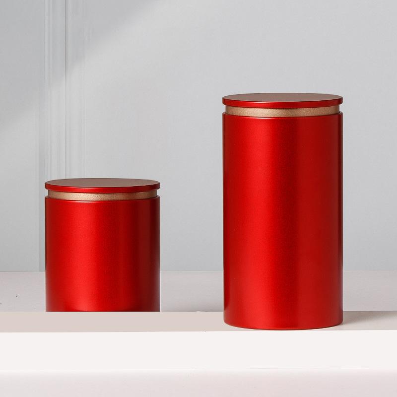 Portable Sealed Jar Travel Moisture-Proof Solid Color Nut Candy Food Coffee Storage Container Tea Can Metal Box Tinplate Storage
