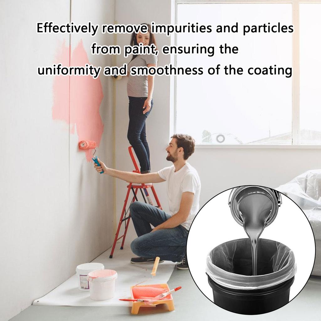 5pcs Paint Strainer Bags Fine Mesh Disposable Filter Bag Elastic Drawstring Top Upgrades for Smooth Paint Application