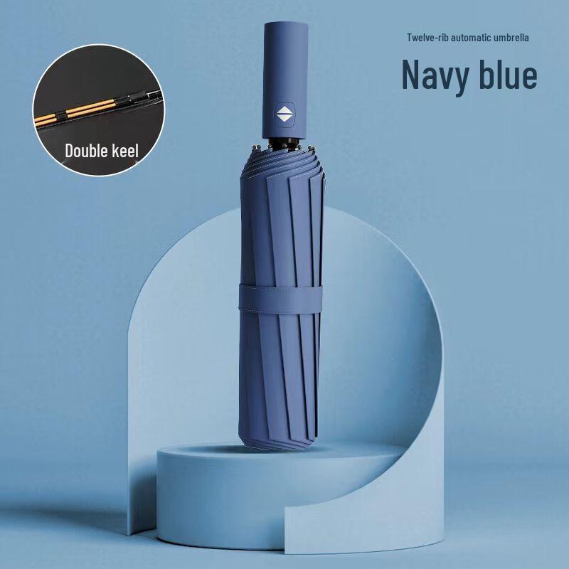Baizien W510 12-Rib Semi-Automatic Sun & Rain Umbrella