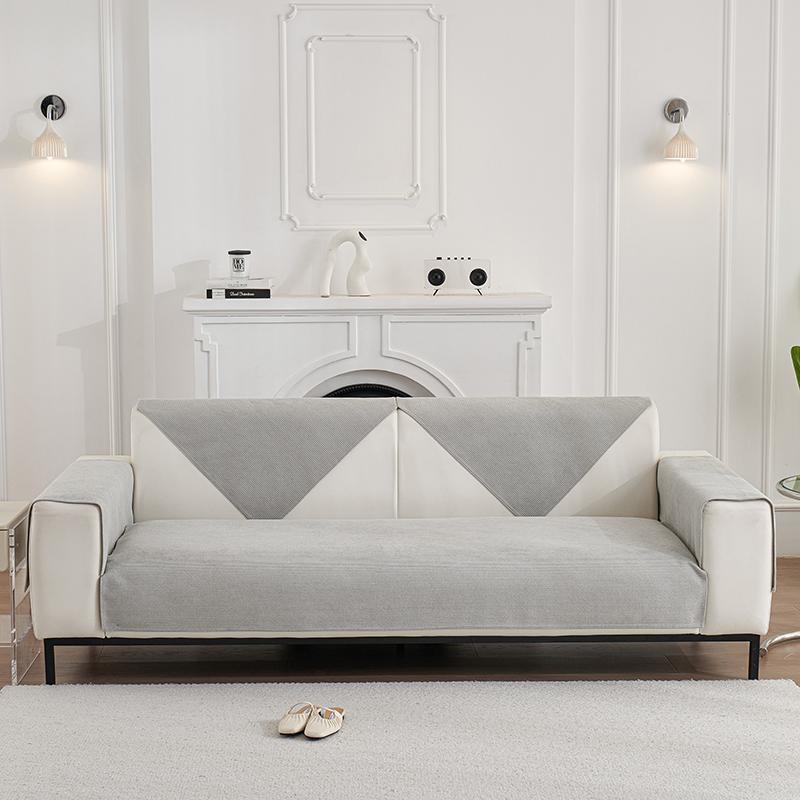 Pokrowiec na sofę z polaru do salonu, jednokolorowa poduszka na sofę, antypoślizgowa mata na podłokietnik i oparcie kanapy, ochraniacz mebli domowych
