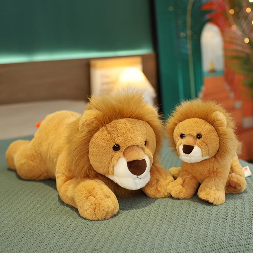 Stylish Lion Plush Doll Adorable Simulation Lion Doll Fully Filled Ornament Stuffed Animal Simulation Lion Doll Ornament