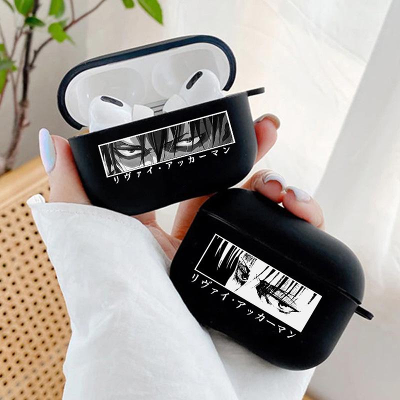 

Атака на Титана Аниме Чехол для наушников для Airpods 2 1 Мягкий черный беспроводной чехол для наушников Bluetooth Аниме Чехол для AirPods