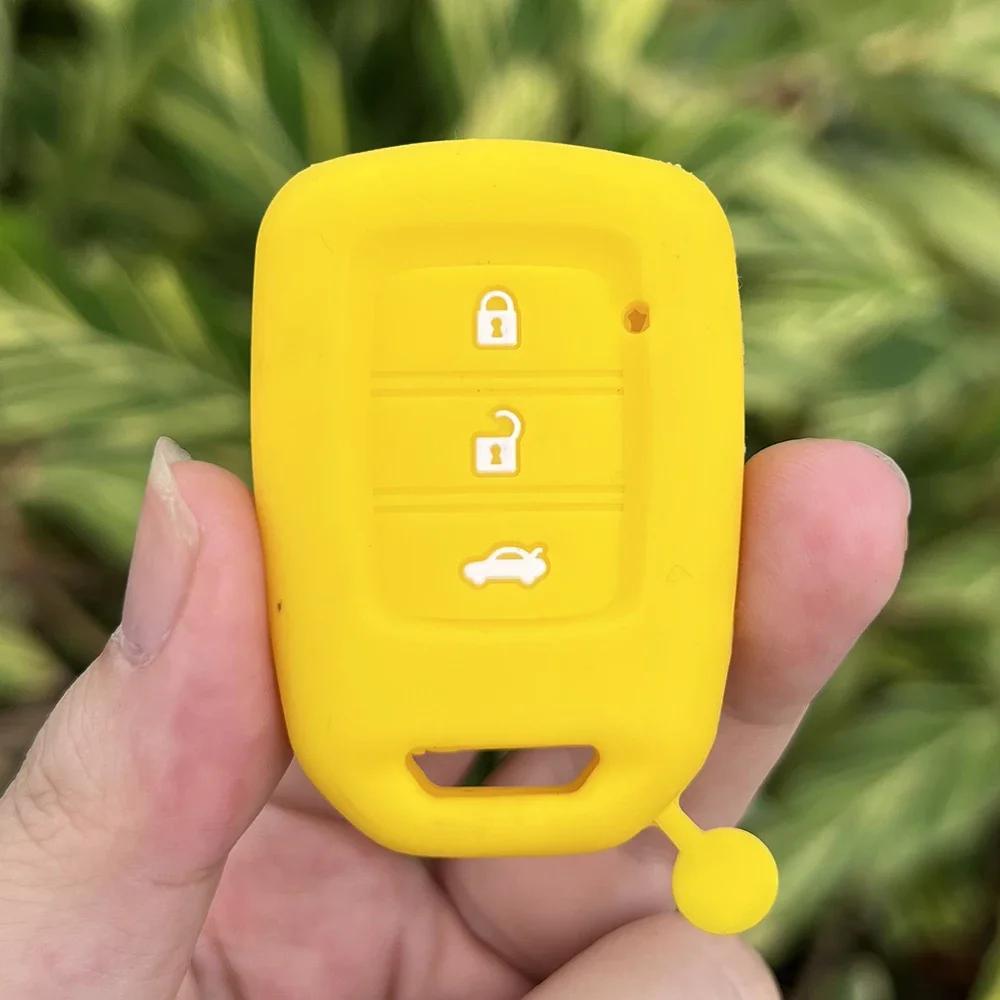 3button Silicone Car Key Fob Cap Cover Protect Skin Case Rubber Shell Hood Set for HONDA Jazz Civic Jade Vezel City Fit HR-V HRV