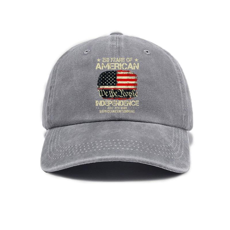 Versatile trend American flag print washed old soft top baseball cap Unisex sunshade baseball cap