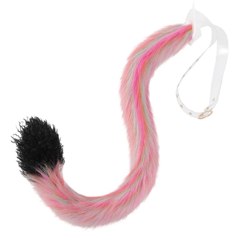 Faux Furs Foxes Costume Tail Adult/Teen Cosplay Halloween Christmas Party Costume Adjustable Cats Dog Wolf Leopards Tail
