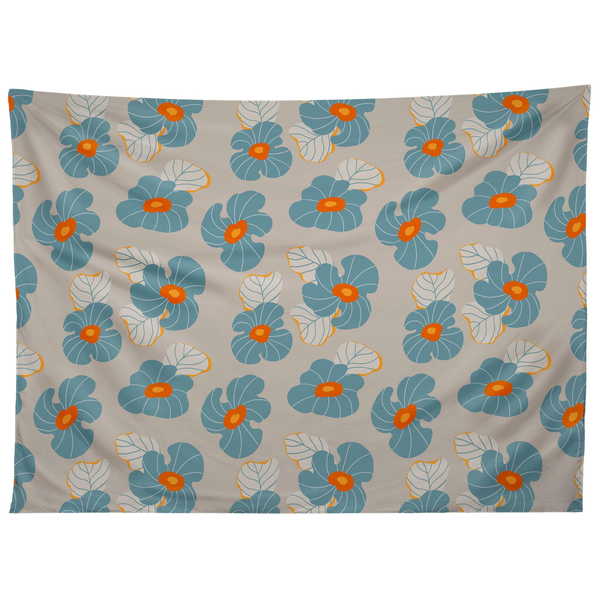 PSYCHEDELIC WILD FLOWERS tapestry 75x100