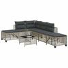 VidaXL Corner Garden Set with Cushions 3 Pcs Light Grey Rattan, Outdoor Sofa Set, Garden Lounge, 365449